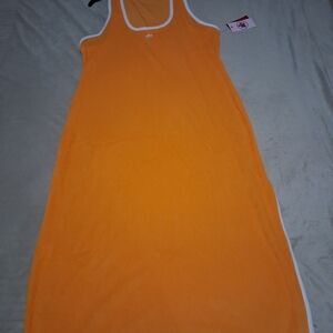 Juicy Couture Orange Tank Midi Dress with White Trim